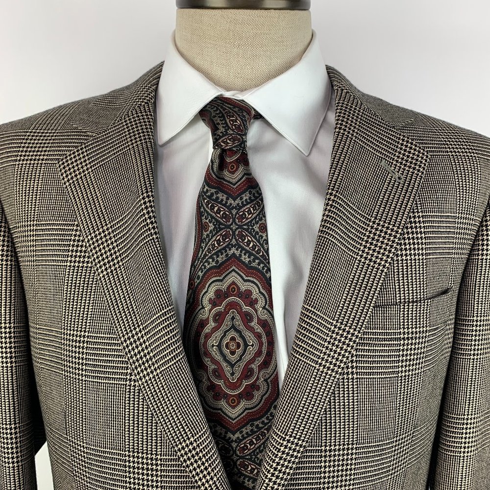 Silk & Camel Hair Two Button Glen Plaid Sport Coat